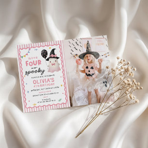 Halloween Cute Ghost Fun Girl Birthday Invitation