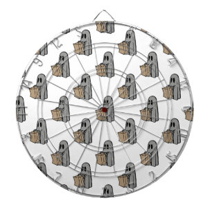 Halloween, Cute Ghost Grey, Trick Or Treat, Boo Dartboard