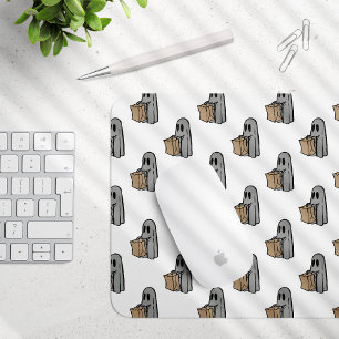 Halloween, Cute Ghost Grey, Trick Or Treat, Boo Mouse Pad