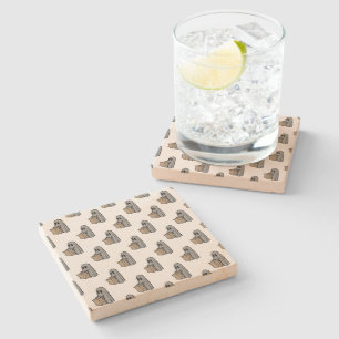 Halloween, Cute Ghost Grey, Trick Or Treat, Boo Stone Coaster