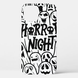 Halloween cute ghost icon in various style, patter iPhone 12 case