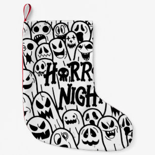 Halloween cute ghost icon in various style, patter small christmas stocking