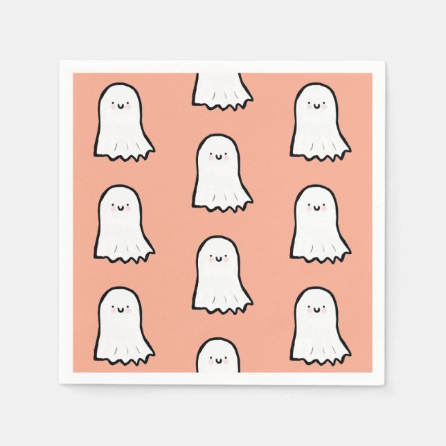 Halloween Cute Ghost Pattern Napkin (Front)