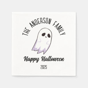 Halloween Cute Ghost Personalised Name Year Napkin