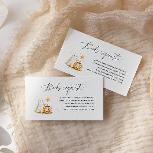 Halloween Cute Ghost Pumpkin Book Request Enclosure Card