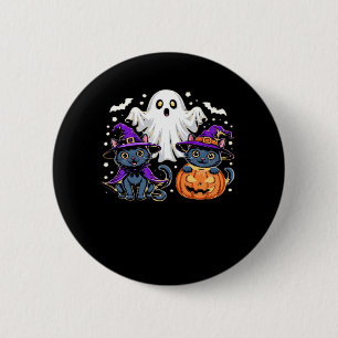 Halloween Cute Ghost Pumpkin Cat Classic T-Shirt_3 6 Cm Round Badge