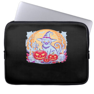 Halloween Cute Ghost Pumpkin Cat Classic T-Shirt Laptop Sleeve