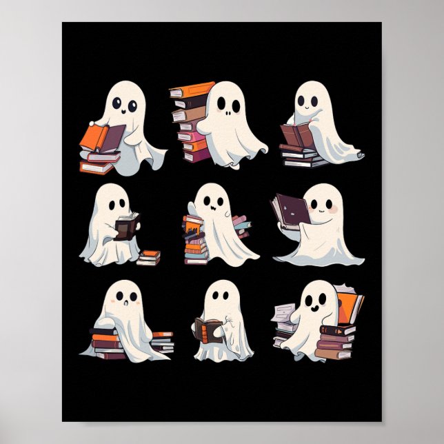Halloween Cute Ghost Read More Books Spooky Boo Te Poster (Front)