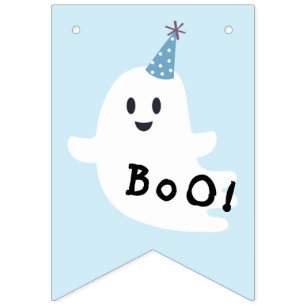 Halloween Cute Ghost Spooky One 1st Birthday Party Bunting