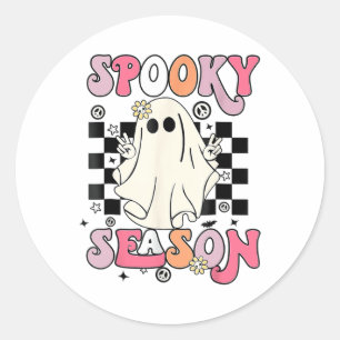 Halloween Cute Ghost Spooky Season Classic Round Sticker