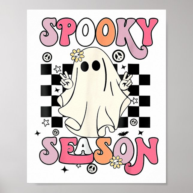 Halloween Cute Ghost Spooky Season  Poster (Front)