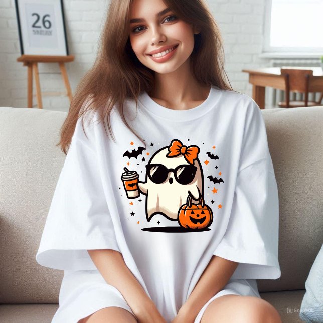 Halloween Cute Ghost  T-Shirt (Cute Ghost Halloween)