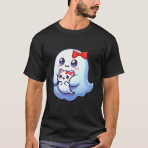 Halloween Cute Ghost Walking Cat Pumpkin Halloween T-Shirt