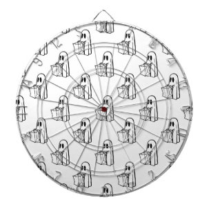 Halloween, Cute Ghost White, Trick Or Treat, Boo Dartboard