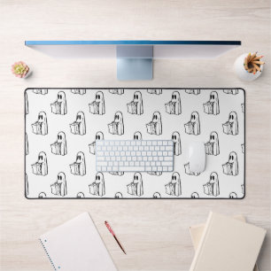 Halloween, Cute Ghost White, Trick Or Treat, Boo Desk Mat