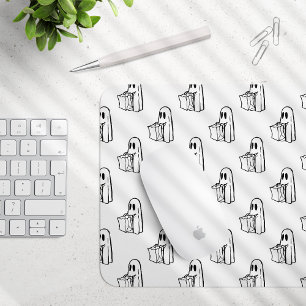 Halloween, Cute Ghost White, Trick Or Treat, Boo Mouse Pad