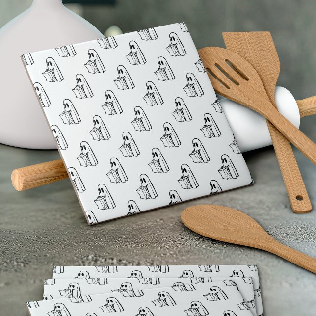 Halloween, Cute Ghost White, Trick Or Treat, Boo Tile (Creator Uploaded)