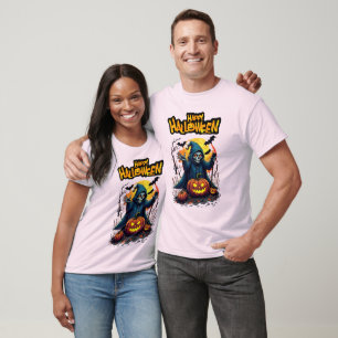 Halloween: Cute Ghosts and Pumpkin Family T-Shirt