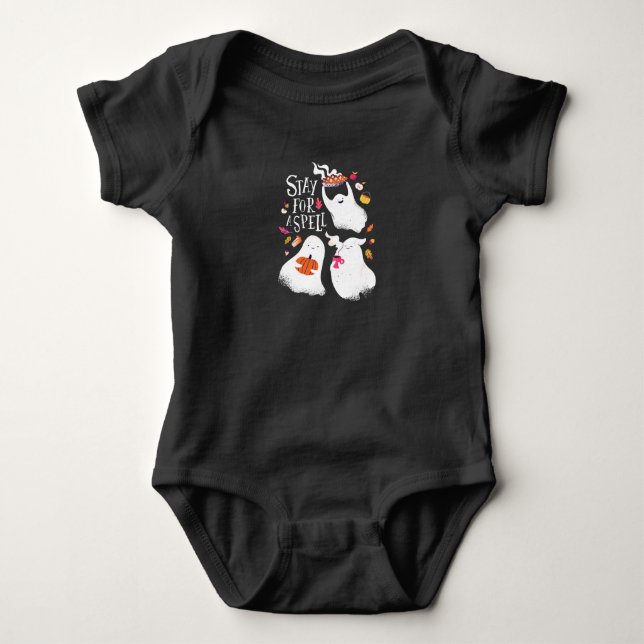 Halloween Cute Ghosts Baby Bodysuit (Front)