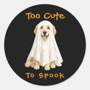 Halloween Cute Golden Retriever Dog Ghost Classic Round Sticker