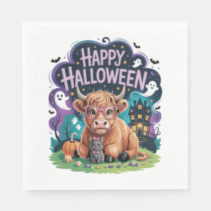 Halloween Cute Highland Cow (2) Napkin