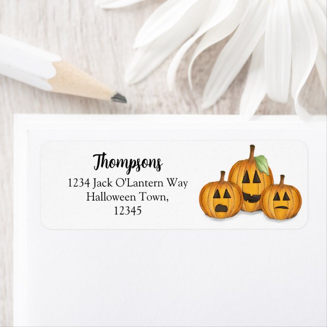 Halloween Cute Jack O'lanterns Return Address (Insitu)