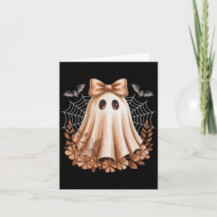 Halloween Cute Lace Ghost Bow Floral Spooky Women Card
