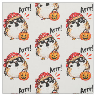 Halloween Cute Little Pirate Sparrow Bird Chibi Fabric
