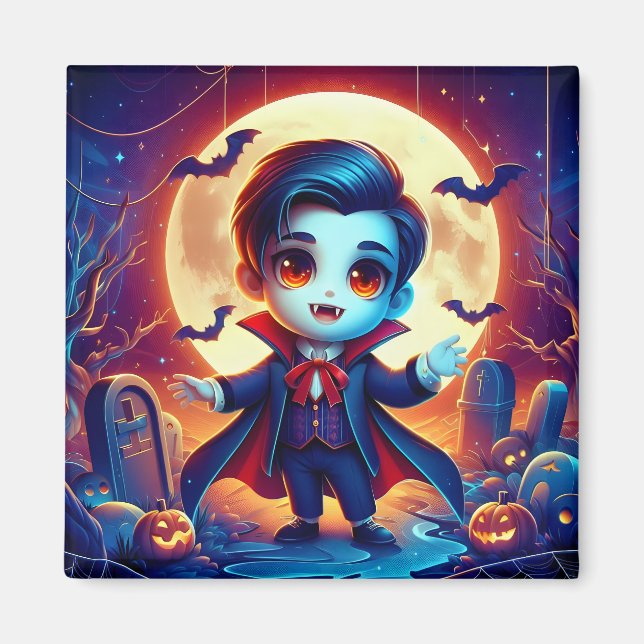 Halloween - cute little vampire magnet (Front)