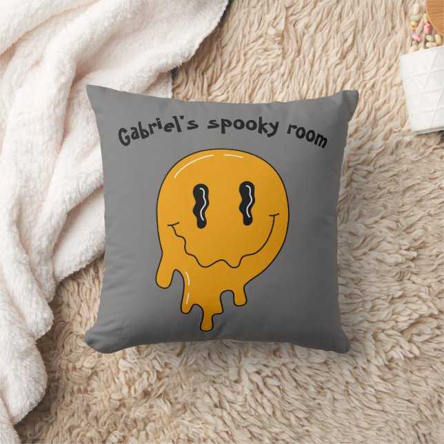 Halloween Cute Orange ghost ☜ two sides Cushion (Blanket)