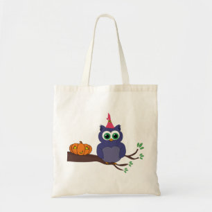 Halloween Cute Owl and a Pumpkin Tote Bag