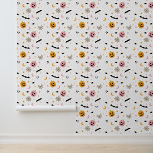 Halloween Cute Pattern Bat Pumpkin Ghost Spooky Wallpaper