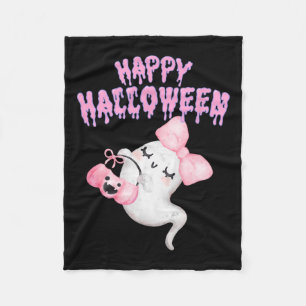 Halloween Cute Pink Ghost Fall Apparel Girls Fleece Blanket