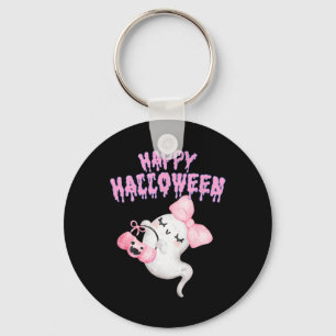 Halloween Cute Pink Ghost Fall Apparel Girls  Key Ring