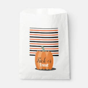 Halloween Cute Pumpkin and Stripes Treats Favour Bags