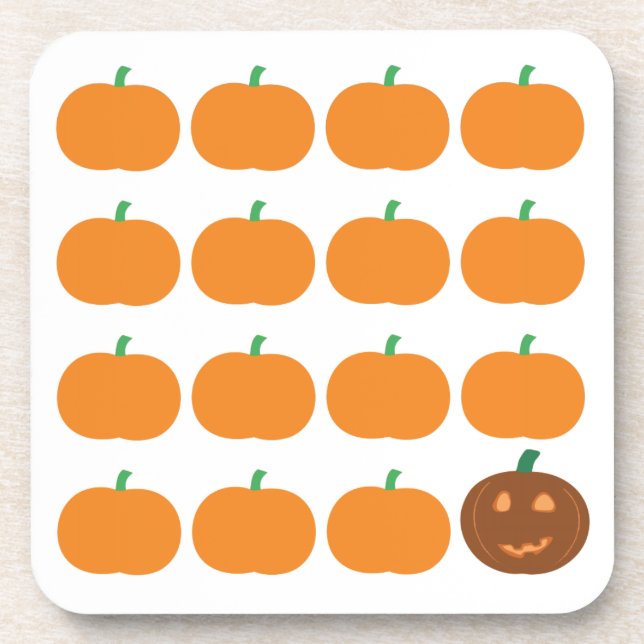 Halloween Cute Pumpkin Patch Coaster (Front)