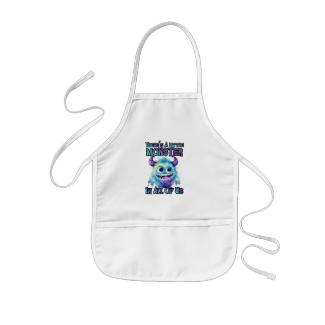 Halloween Cute Purple Monster Kids Apron (Front)