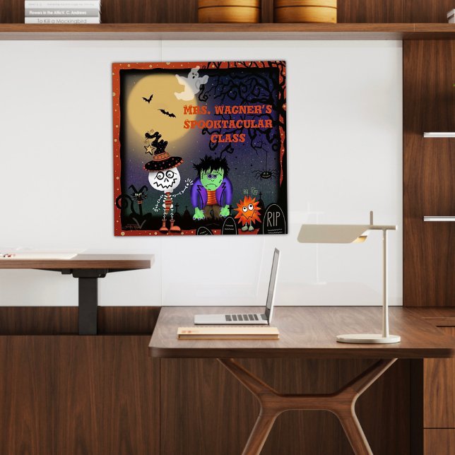 Halloween Cute Spooky Skeleton Cat Personalised Poster (Creator Uploaded)