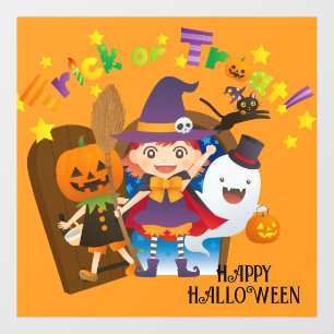 Halloween Cute Spooky Whimsical Witch Orange
