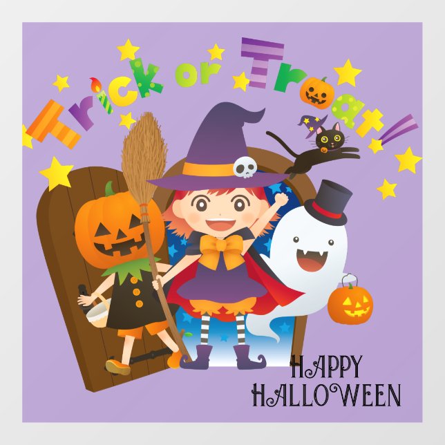 Halloween Cute Spooky Whimsical Witch Purple (Sheet)