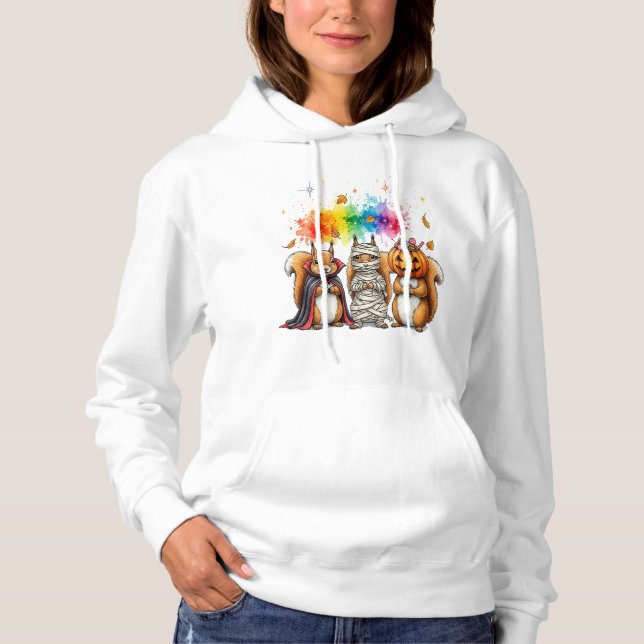 Halloween Cute Squirrels Costume Hoodie (Front)