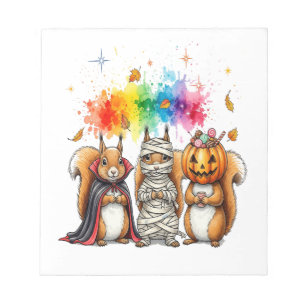 Halloween Cute Squirrels Costume Notepad