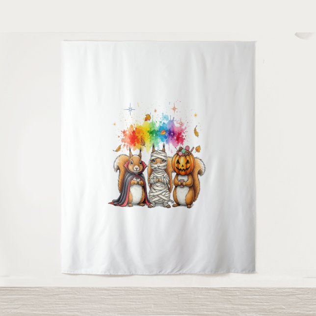 Halloween Cute Squirrels Costume Tapestry (Front)