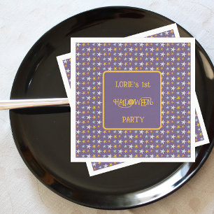 Halloween Cute Stars Custom Name Napkin