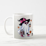 Halloween Cute Stylish Witch Ghost Sunglasses Coffee Mug<br><div class="desc">Halloween Cute Stylish Witch Ghost Sunglasses Coffee Mug. Unique,  beautiful,  stylish design. Easy to be personalised. Font style,  size and colours can be changed. Matching items are available.</div>