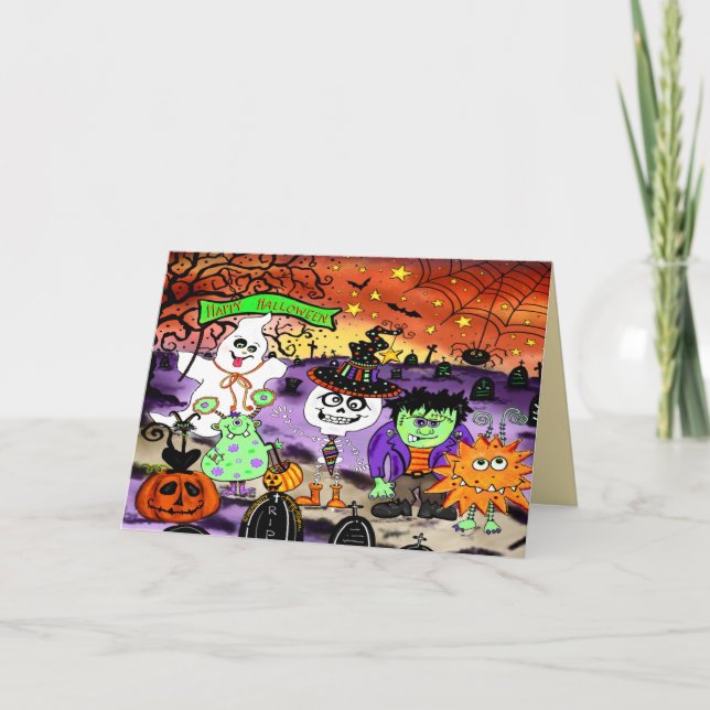 Halloween Cute Trick or Treaters Inspirivity Card (Front)