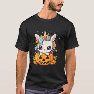 Halloween Cute Unicorn Candy Corn Horn Jack o Lant T-Shirt