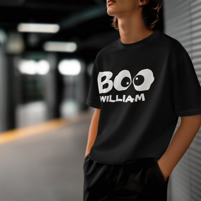 Halloween Cute Whimsical Scary Ghost Boo Eyes T-Shirt (Custom Boo eyes whimsical halloween t shirt.)