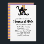 Halloween Cute Whimsical Witch Shoes Black Cat Invitation<br><div class="desc">Our whimsy curly-toed witch shoes with purple and orange black stockings. Spooky witch hex and spells. For all the Halloween lovers out there this is great fun, and a simple design to use on any item. Happy Halloween and merry tricks and treats with these whimsical witches' shoes. What witch would...</div>
