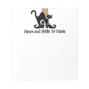 Halloween Cute Whimsical Witch Shoes Black Cat Notepad